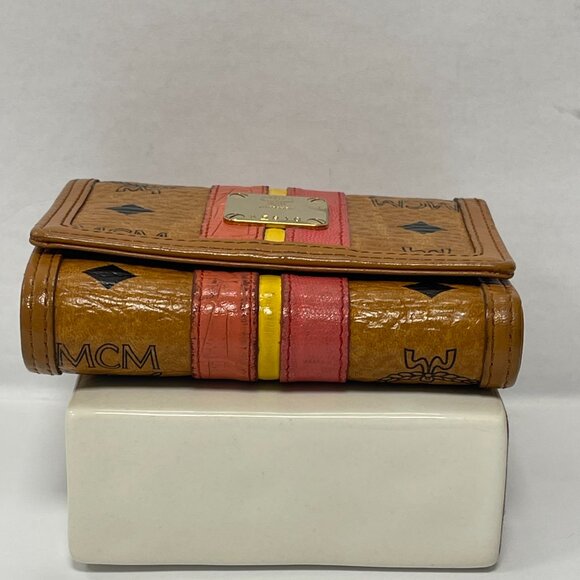 MCM Vintage Visetos Leather Tri-Fold Wallet,  Cognac - Preowned - Picture 8 of 15